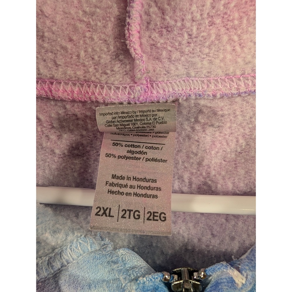 Gildan Heavy Blend Be Kind Tie Dye Zip Up Hoodie Sweatshirt Multicolor 2XL - Picture 5 of 8